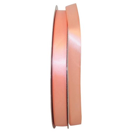 RELIANT RIBBON 0.625 in. 100 Yards Double Face Satin Ribbon, Peach 4950-062-03C